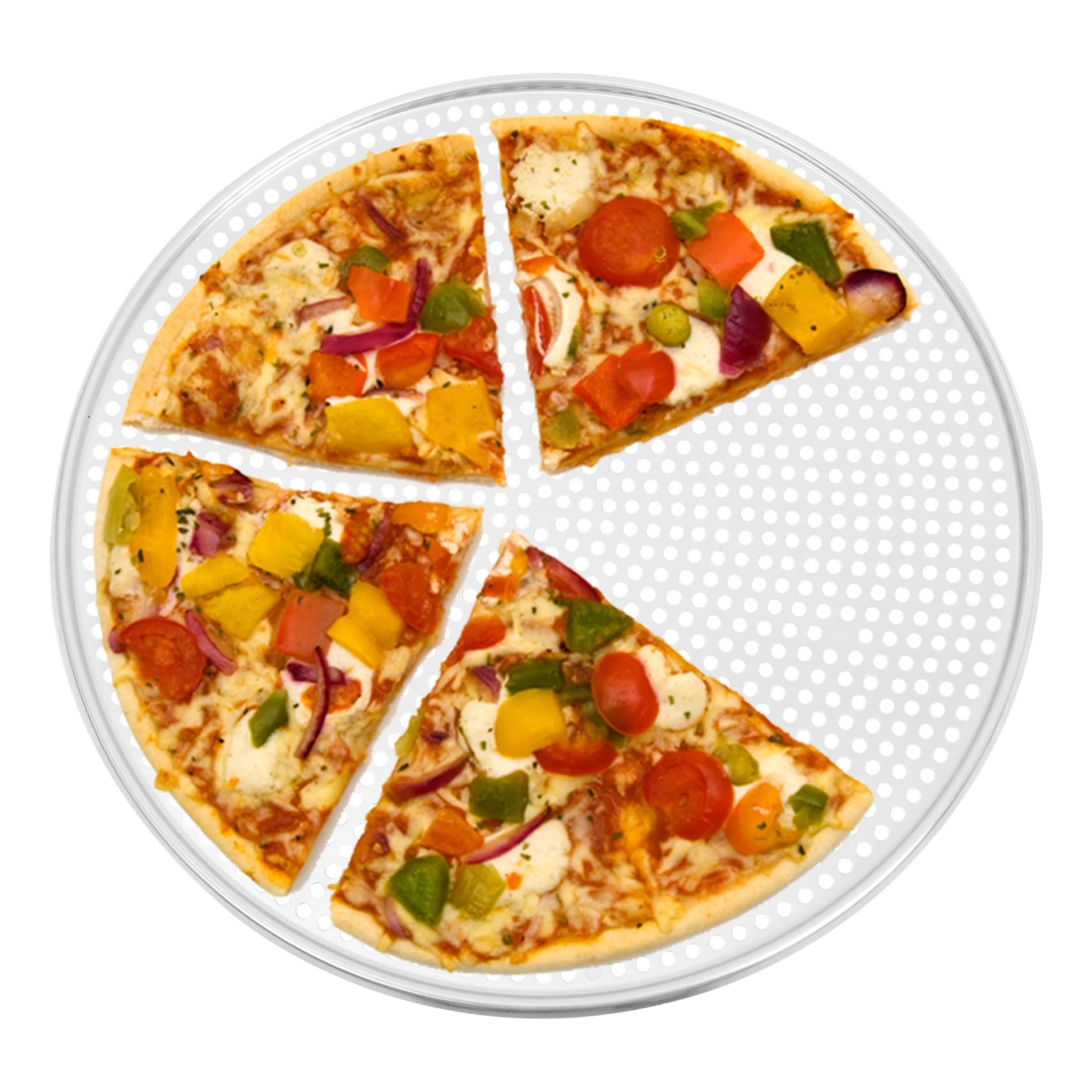 HOMSFOU Pizza Backblech mit Löchern Alu Backblech für Ofen Runde Pizzaplatte Multifunktions-backblech Backzubehör für Pizza Wiederverwendbare Backform Verschleißfeste Pizzabackform Leicht
