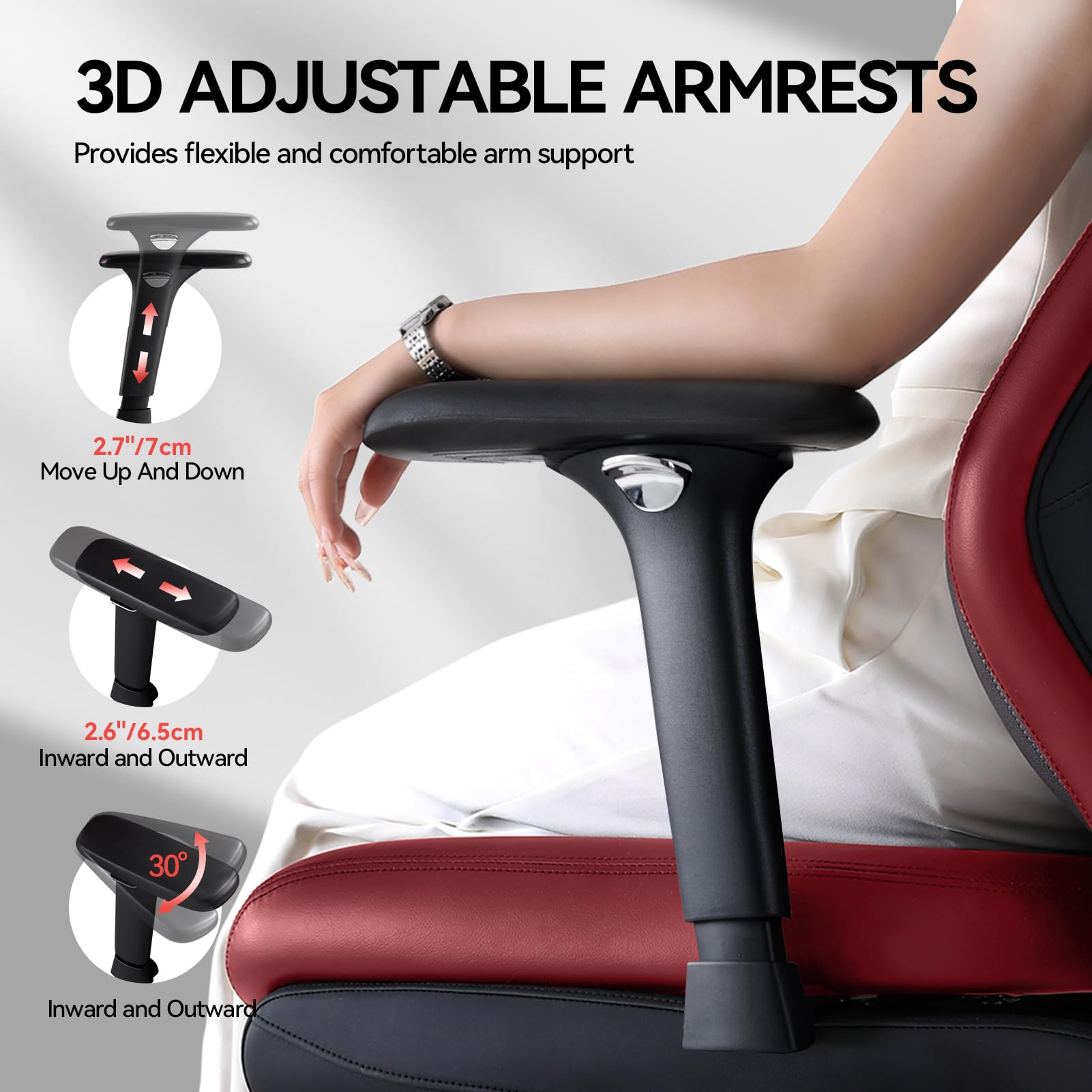 EMIAH Sedia da Ufficio Ergonomica con Poggiapiedi, Poltrona Reclinabile da Scrivania in Pelle PU, Sedie Moderne per Vanità con Ruote, Comoda Sedia da Computer con Schienale Medio per la Casa, Beige