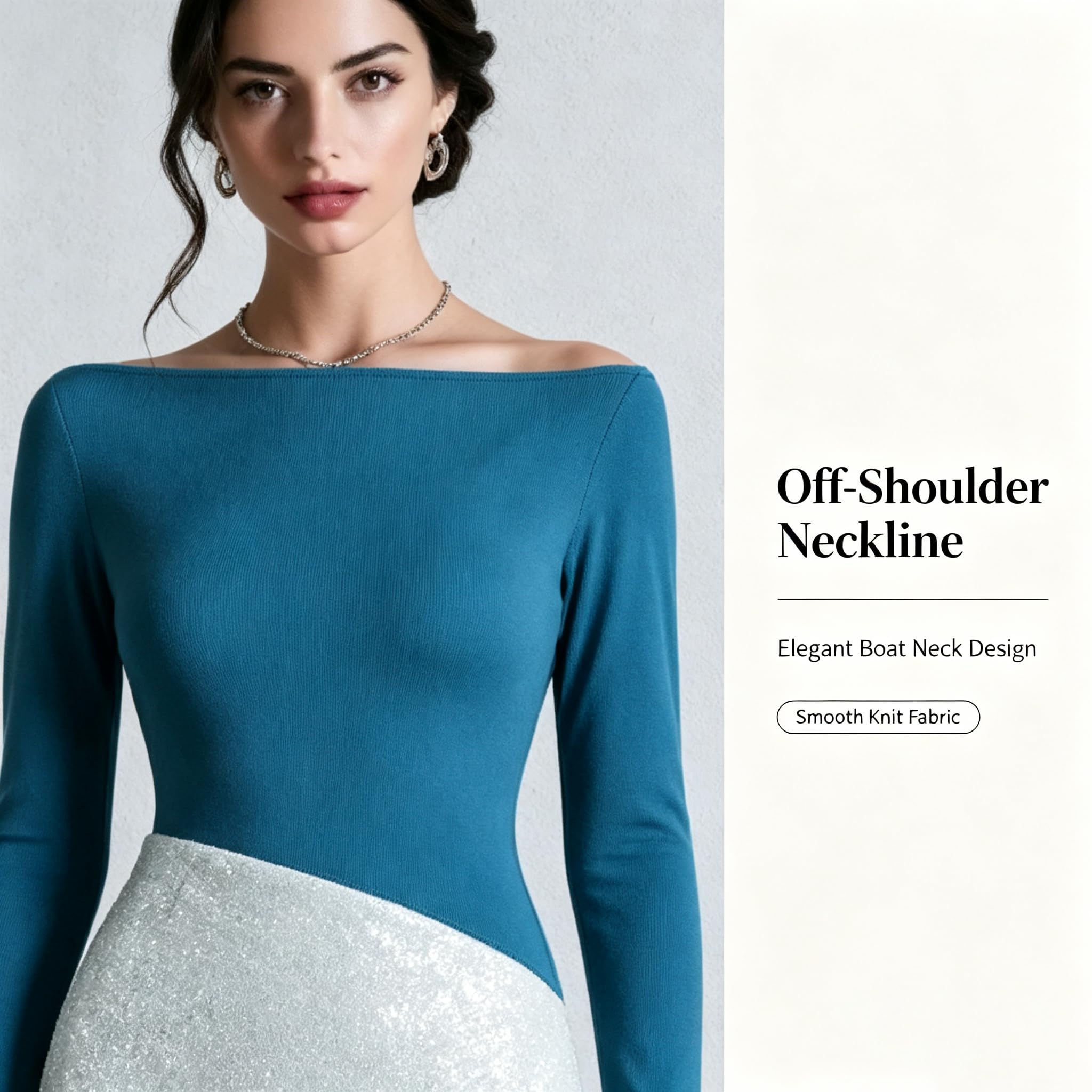 Vestito da Sera da Donna con Paillettes E Monospalla