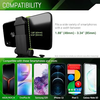 Orzly Xbox Series X Controller Mobile Gaming Clip, Xbox Controller Phone Mount Adjustable Phone Holder Clamp Compatible with Xbox Series X|S, Xbox One, Xbox One S, Xbox One X - Carbon Black