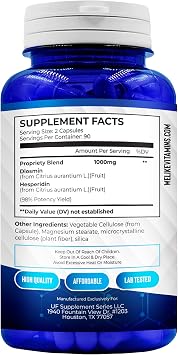 We Like Vitamins Diosmin Hesperidin 1000mg 180 Capsules 90 Day Supply - Diosmin and Hesperidin Supplement Helps to Support Healthy Circulation, Veins, Capillaries, and Lymphatic Drainage
