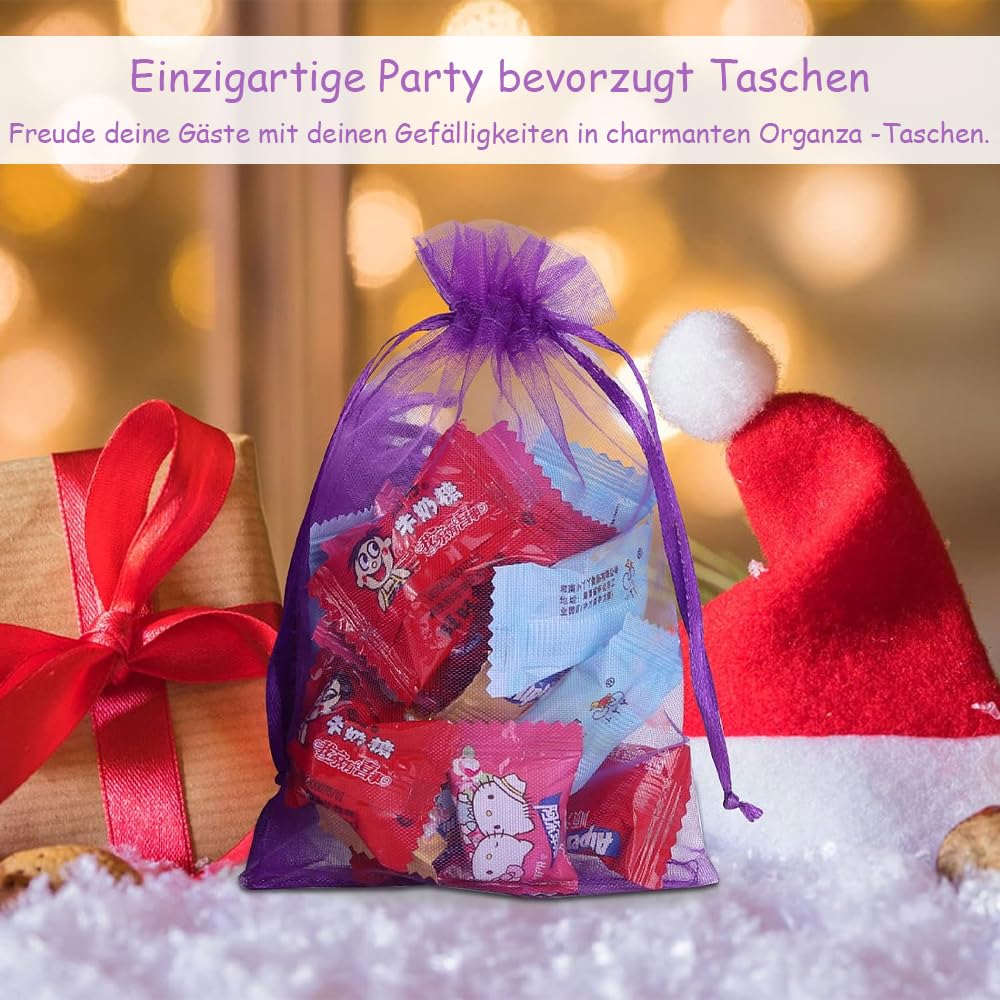 Dogmoon Organza Beutel 50 Stück - Geschenkbeutel 20x30cm Mit Kordelzug