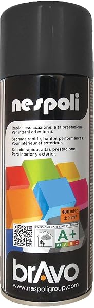 NESPOLI Aérosol peinture professionnelle noir brillant 400 ml - 1