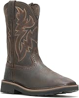 Vista 2 de Wolverine Botas de trabajo Rancher con punta cuadrada de 10 pulgadas para hombre, Marrón