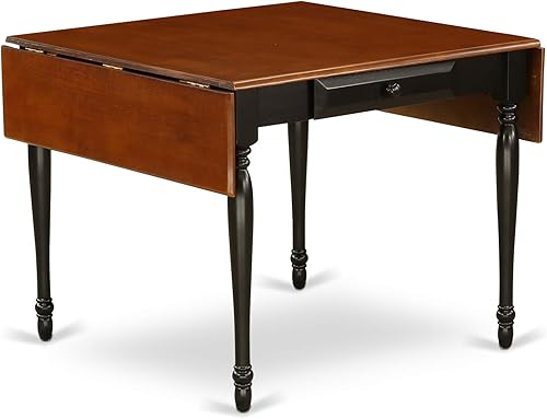 Miniatura 5 de East West Furniture MZT-BCH-T Monza Mid-Century - Mesa de comedor rectangular con gotas y patas elegantes, 36 x 54 pulgadas, negro y cereza