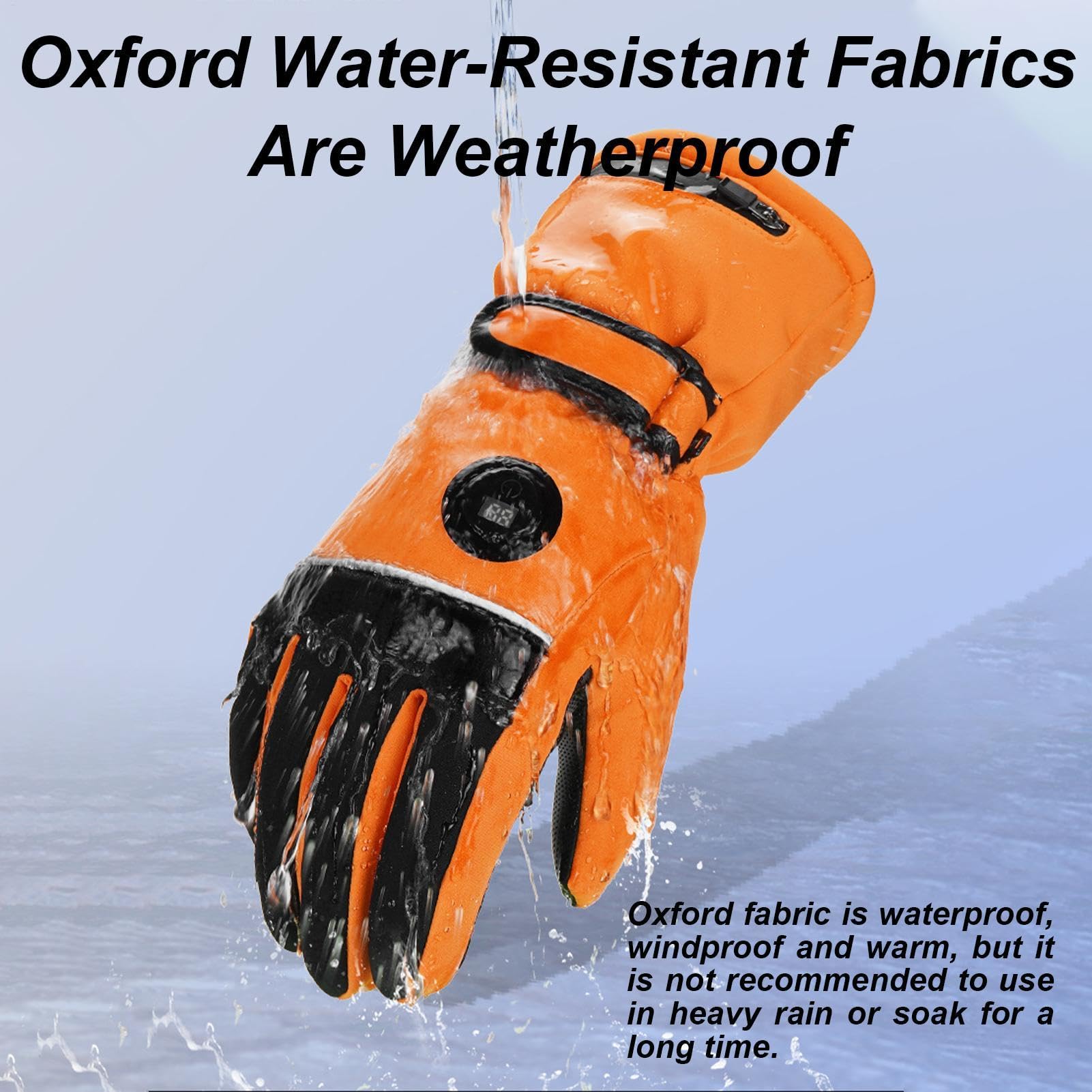 Guantes De Moto Térmicos,Guantes Térmicos para Hombres Guantes de esquí | Guantes para correr con calefacción, reflectantes, recargables, impermeables, con pantalla táctil, para conducir,