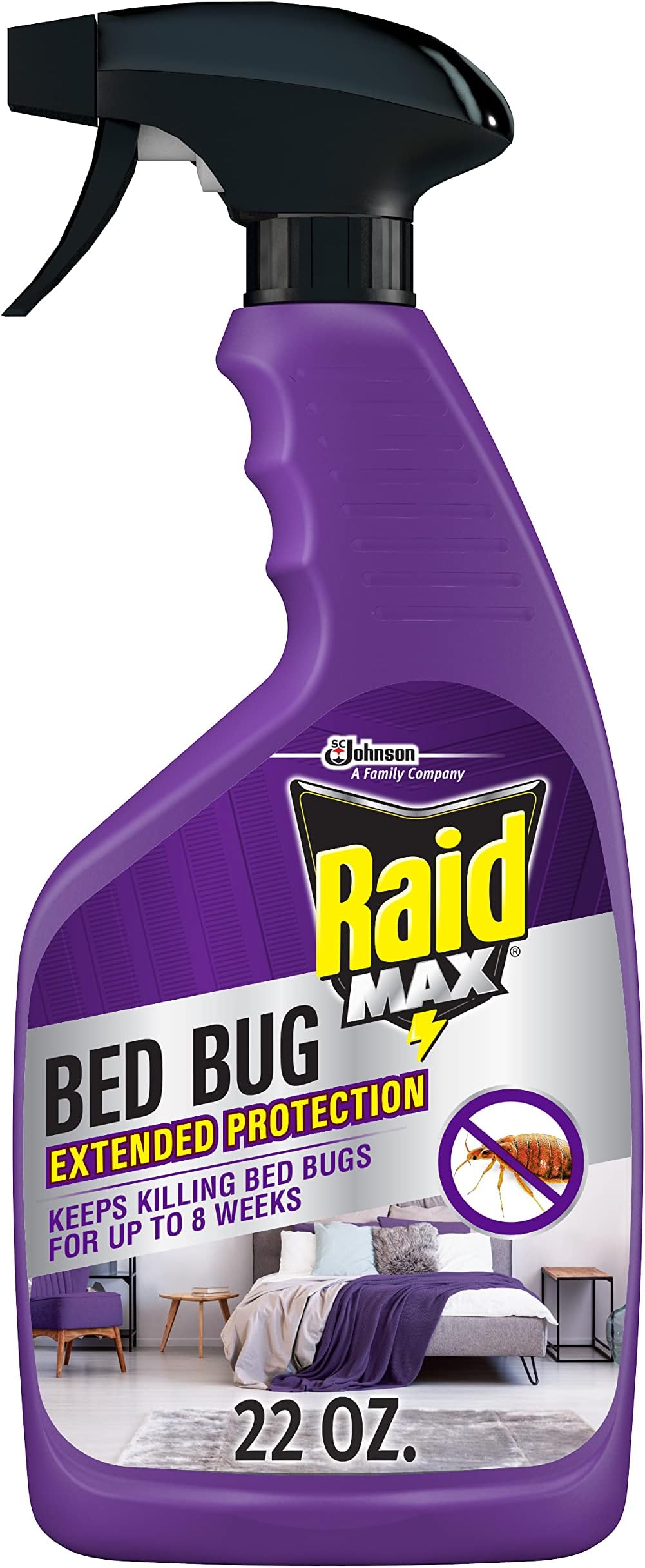 Max Bed Bug Extended Protection, Kills Bed Bugs for 8 weeks on Laminated Woods and Surfaces, 22 Oz