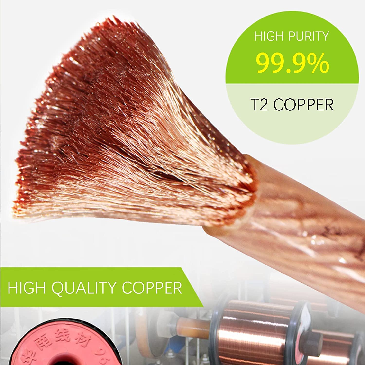 TEN-HIGH Cable de toma de tierra 99,9% de cobre de la máquina de soldadura por puntos de bobinado secundario de cable suave, cable de puesta a tierra de alambre y cable(5 m,6 mm²）