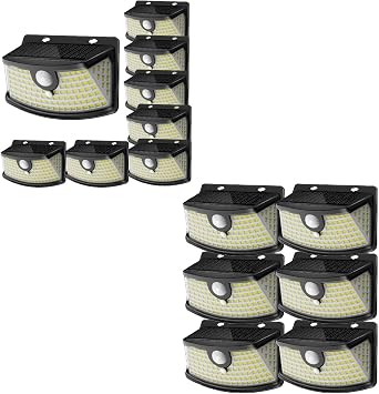 Aootek New Solar Motion Sensor Lights Black, Daylight White, 6+8 Pack