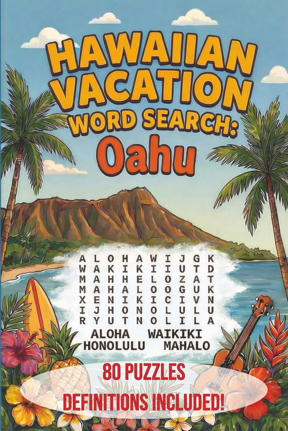 Hawaii Vacation Word Search: Oahu Edition: 80 Themed Puzzles with Word Definitions – Explore Honolulu, the North Shore, Hawaiian Culture, Local Food, and Slang