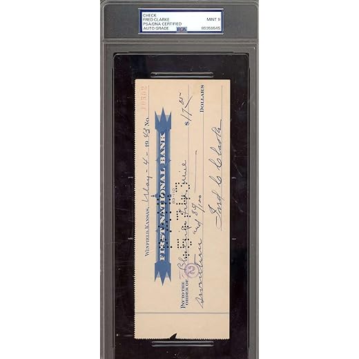 Fred Clarke Mint 9 PSA DNA Signed 1943 Personal Check Autograph