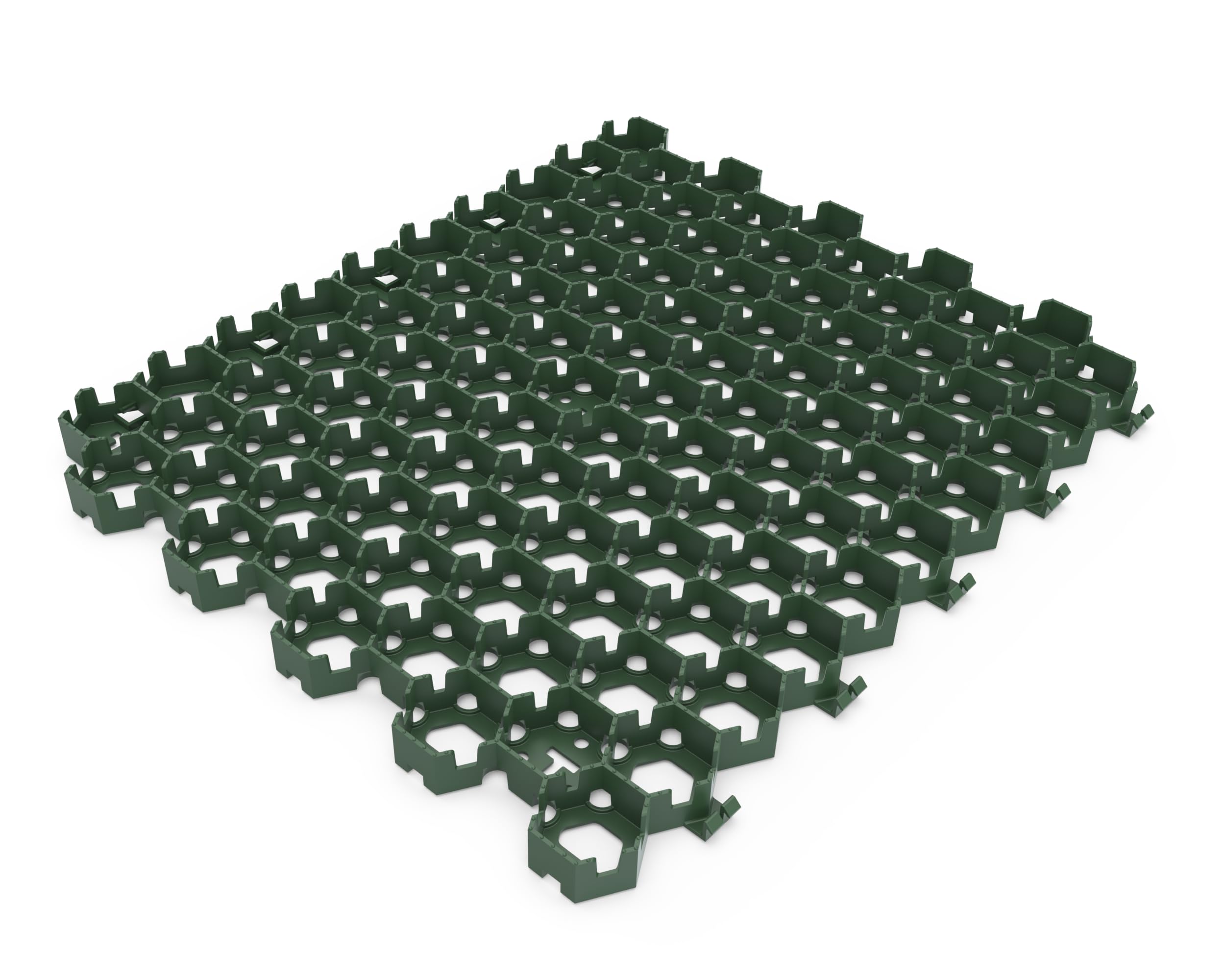 Vodaland HEXpave Dark Green gravel and grass grid 30mm deep for ground reinforcement, paths, patios, shed base, and light vehicle driveways (20 units - 5.25 sq m)