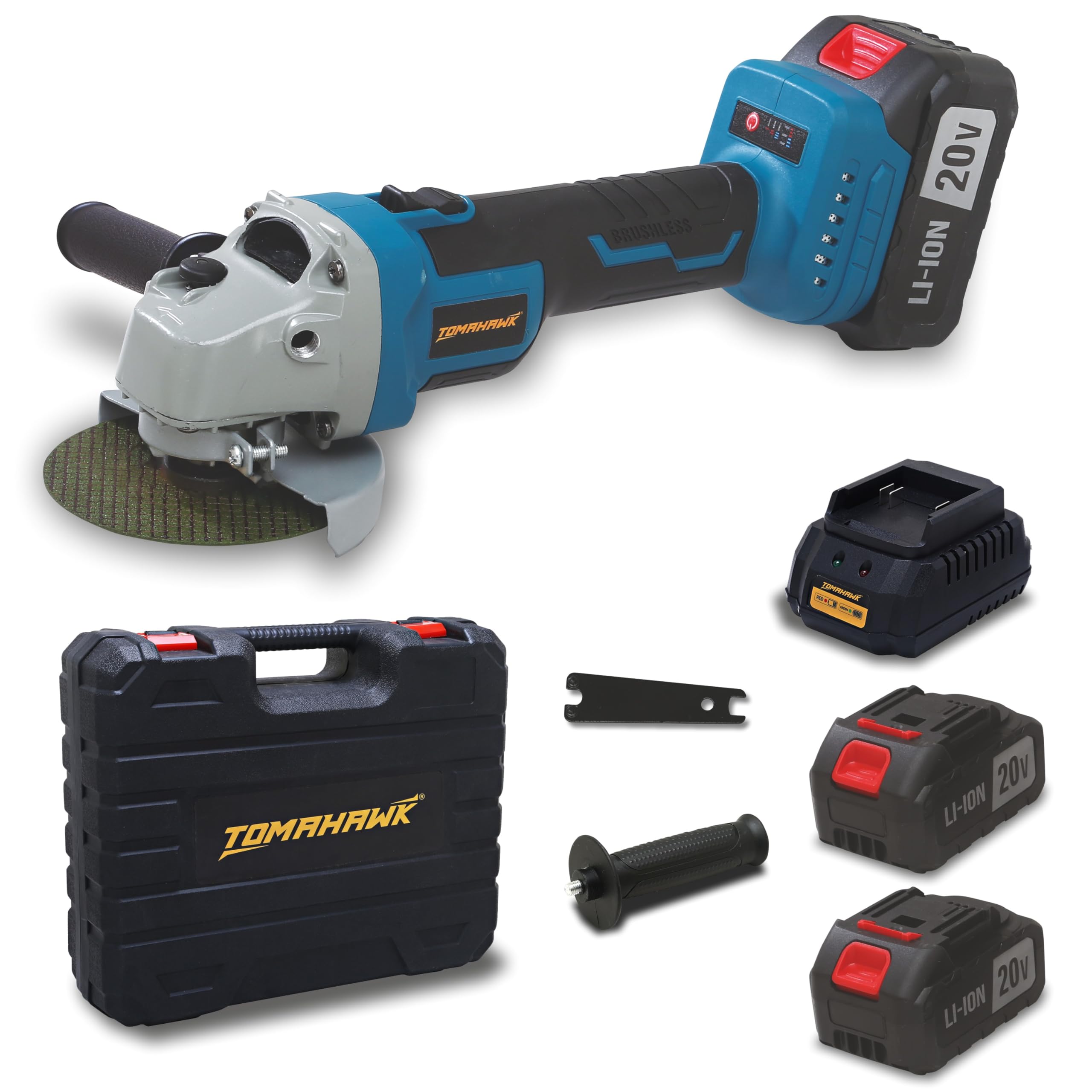 TOMAHAWK® T 32070 20V Cordless Angle Grinder with 8500 rpm, Brushless Motor, 4.0Ah Li-ion with Fast Charger, Adjustable Speed and Control, Battery Indicator (B0DBHZM14D) Amazon Price History, Amazon Price Tracker