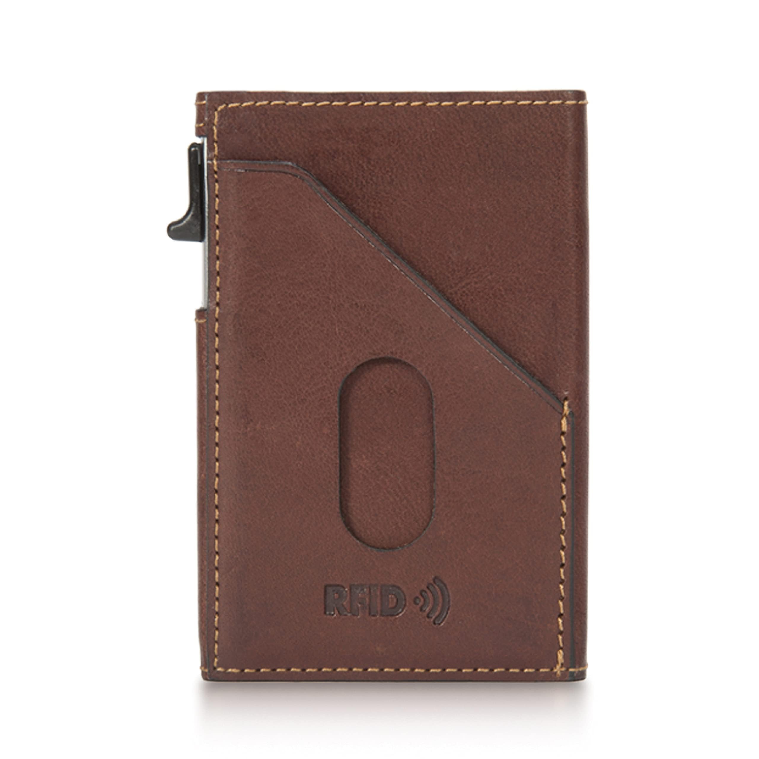 Tony Perotti Italian Leather Wallet - Men's RFID Wallet Slim Design With Quick Access Pop-Up Card Slider - Eco-Friendly Vegetable-Tanned Full Grain Leather Wallet Made in Italy