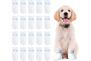 Disposable Dog Boots for Paw Protection - 20 Dog Booties with Safety Reflective Strips!