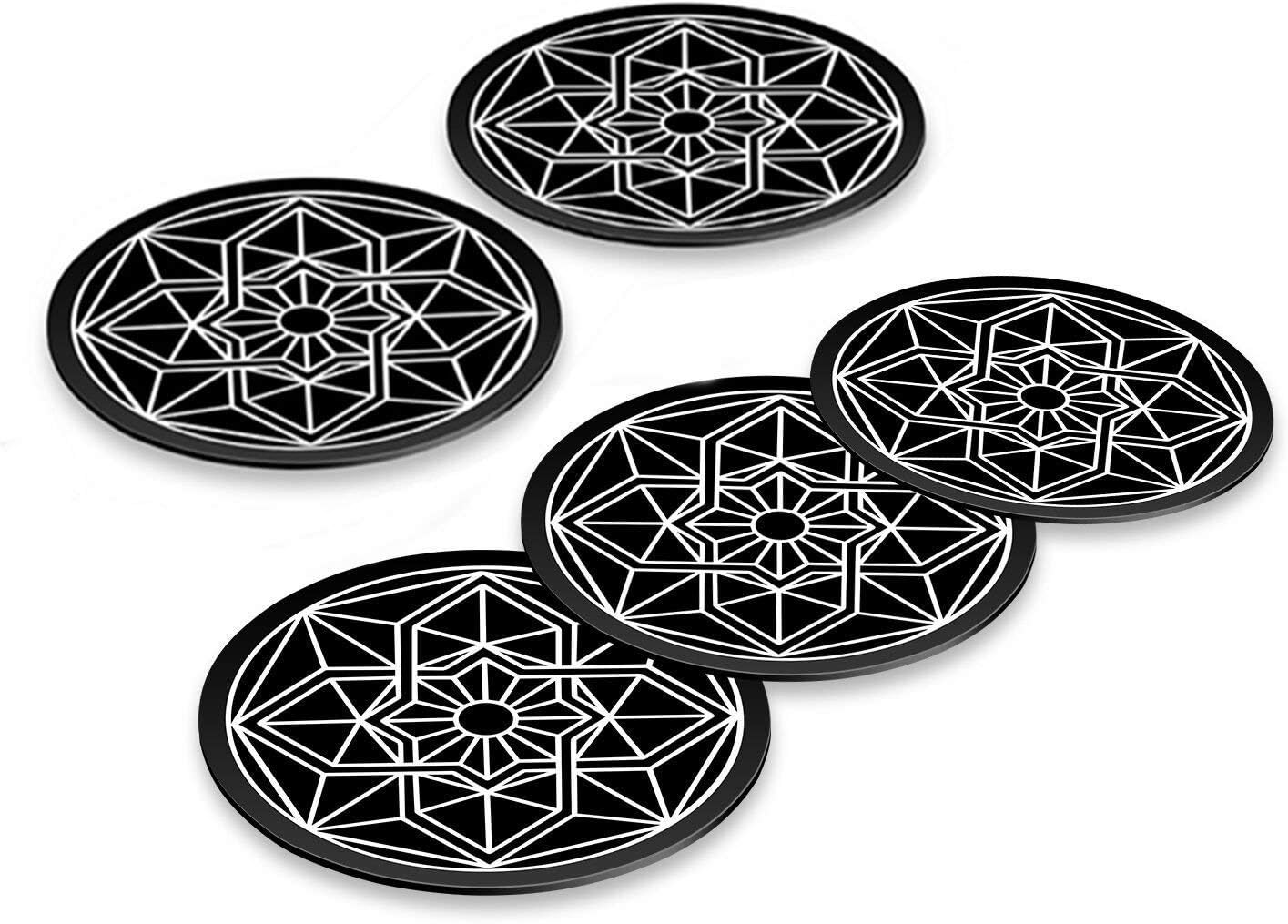Mount Metal Plate with 3M Adhesive 5 Pack for Magnetic Cell Phone Car Mount, Stylish Universal Metal Disc Replacement Sticker for iPhone GPS Magnet Holder Cradle Stand 5 Round