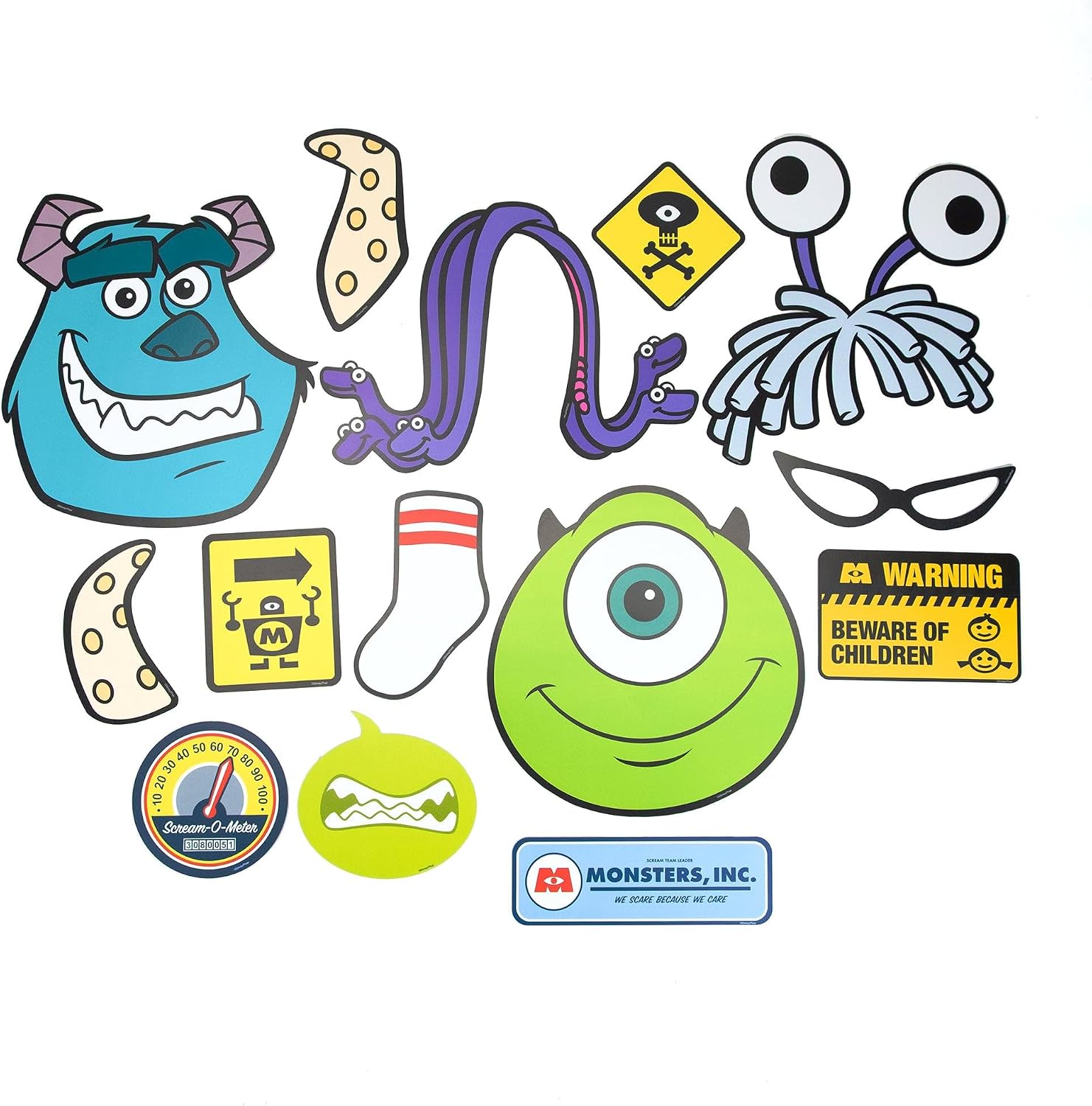 Monsters Inc. Photo Props - Hilarious Party Photo Booth Kit - Officially Licensed Disney!
