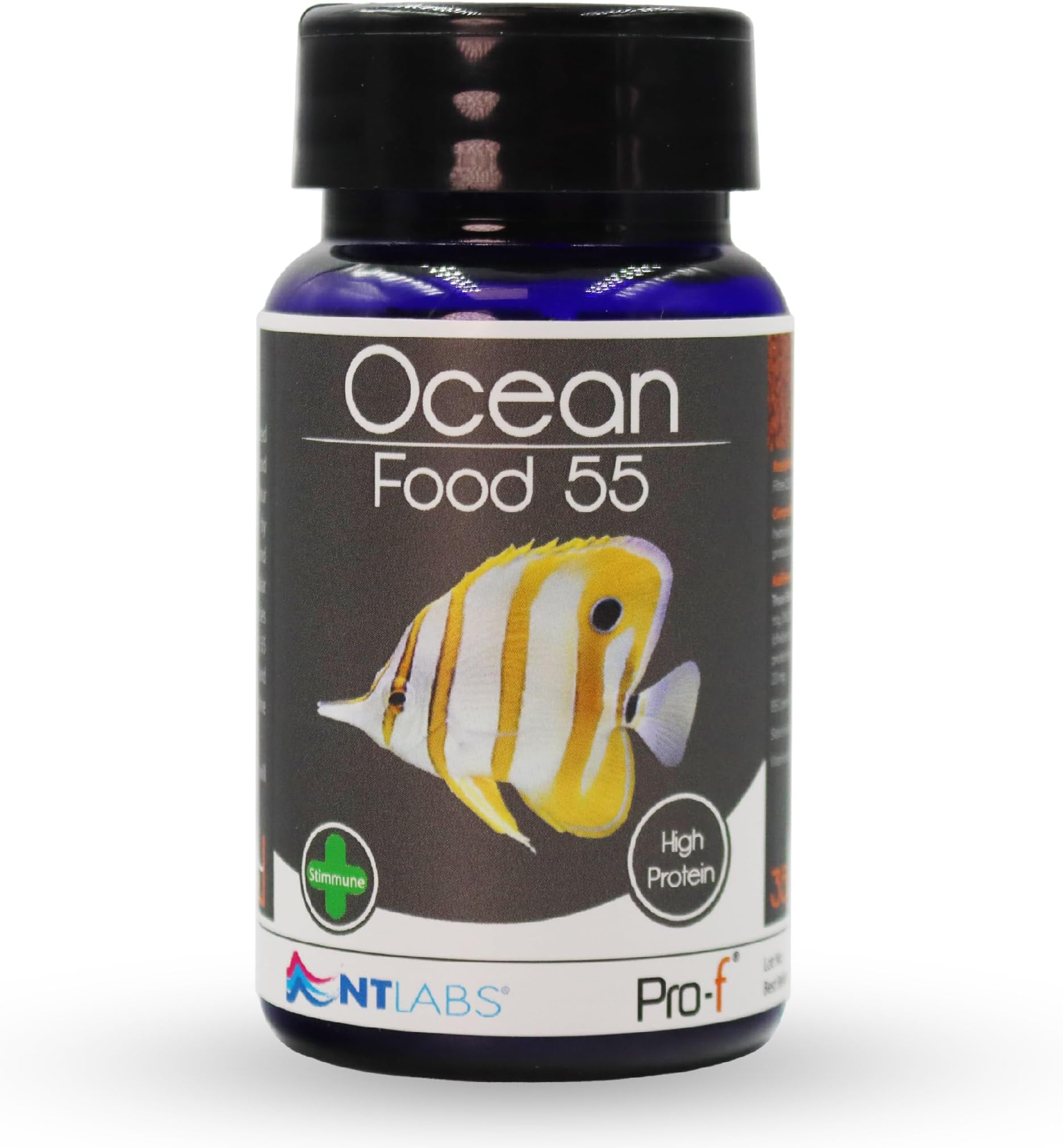 NT Labs Pro-f Ocean Food 55, Marine Fish Food, Granular Marine Fish Feed, Supports Immune System, Highly Nutritious Spirulina (35g)
