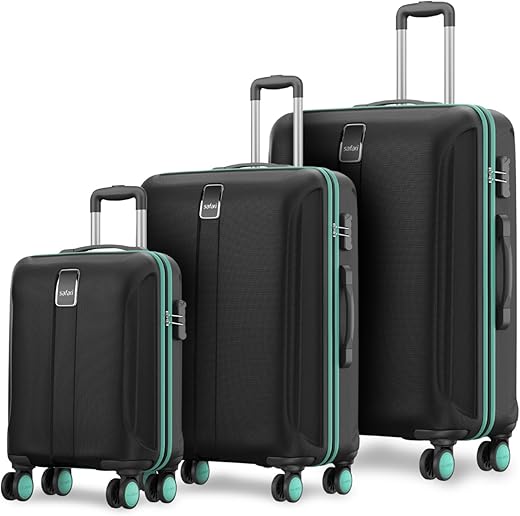 Safari Thorium Neo 8 Wheels 55,66 and 77 Cm Small, Medium and Large Trolley Bags Hard Case Polycarbonate 360 Degree Wheeling System Luggage,Trolley Bags for Travel Set of 3,…