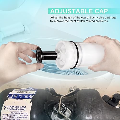 Miniatura 5 de Kit de cartucho de repuesto para Sloan Flushmate C-100500-Kit, kit de cartucho de válvula de descarga C-100500-K, compatible con sistema de tanque