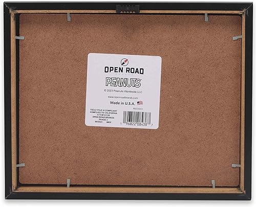 Vista 3 de Open Road Brands Peanuts Snoopy 'Tis the Season to Eat Cookies - Arte de pared de madera enmarcada - Bonita imagen de Navidad de Snoopy
