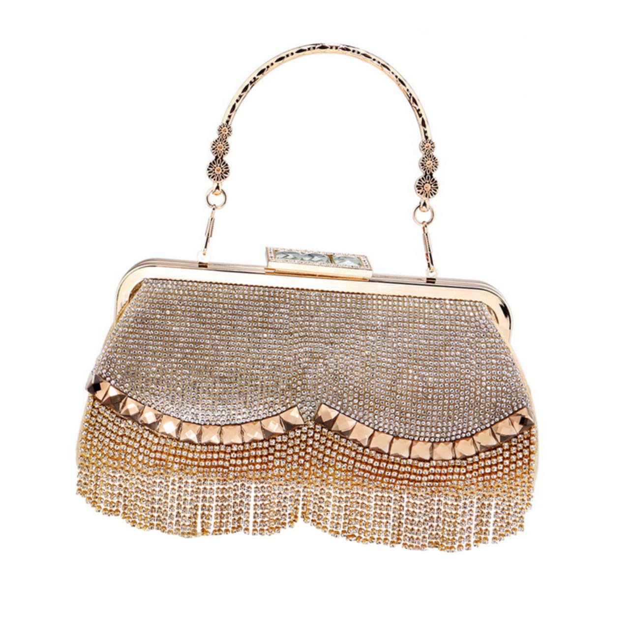 Pochette de soirée dorée compacte pour ranger vos essentiels de fête - 8