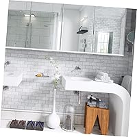 Vista 8 de Uonlytech Decoración de pared 1 rollo Belleza Frontera Piso Pintura blanca PVC Piso Decoración