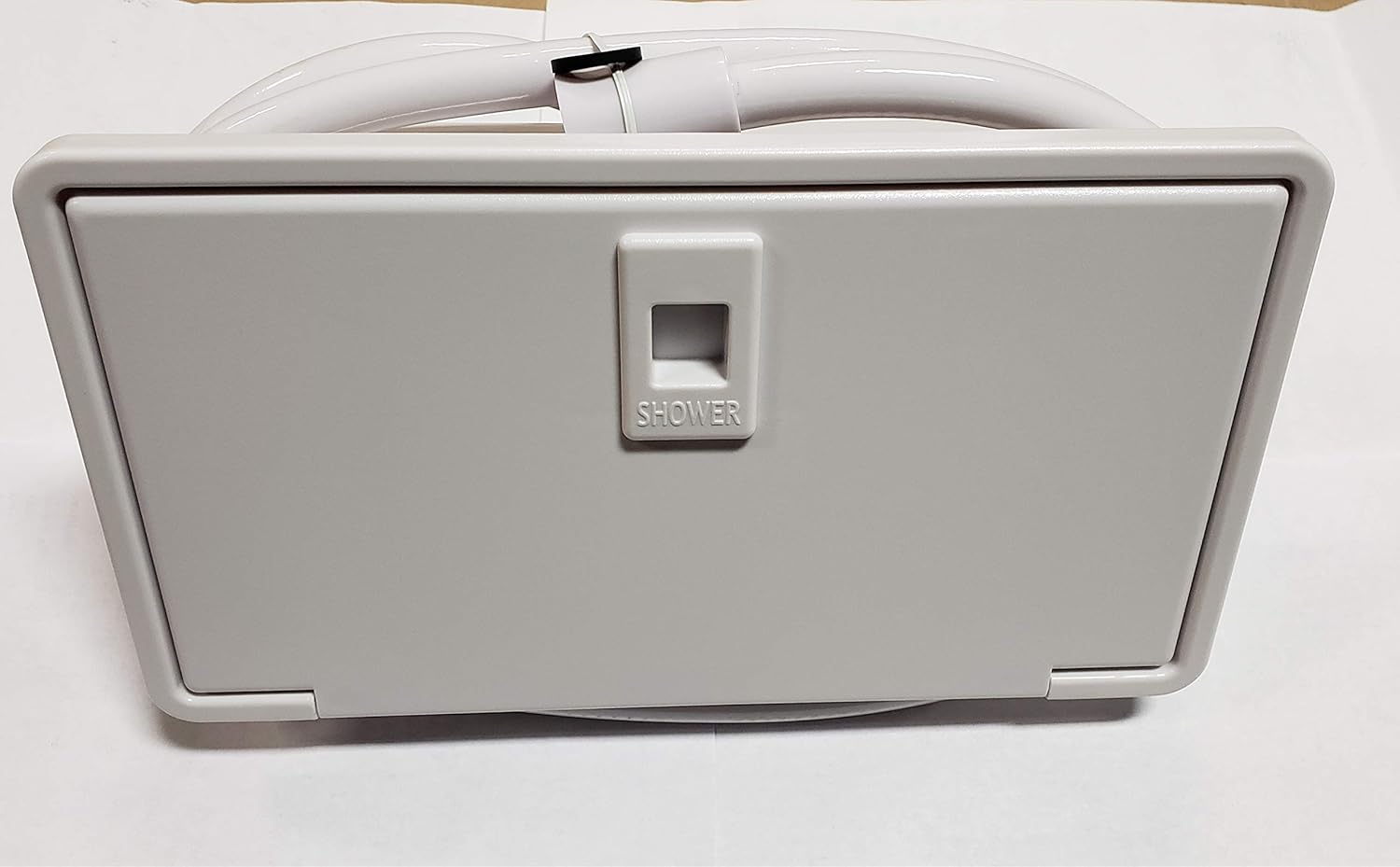 Tiara RV White Shower Box, Small, no Lock, w/Shower Head and Hose