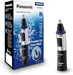 Panasonic ER-GN30-K Aparador de pelos de nariz, orelha e rosto úmido/seco com sistema de limpeza Vortex, preto