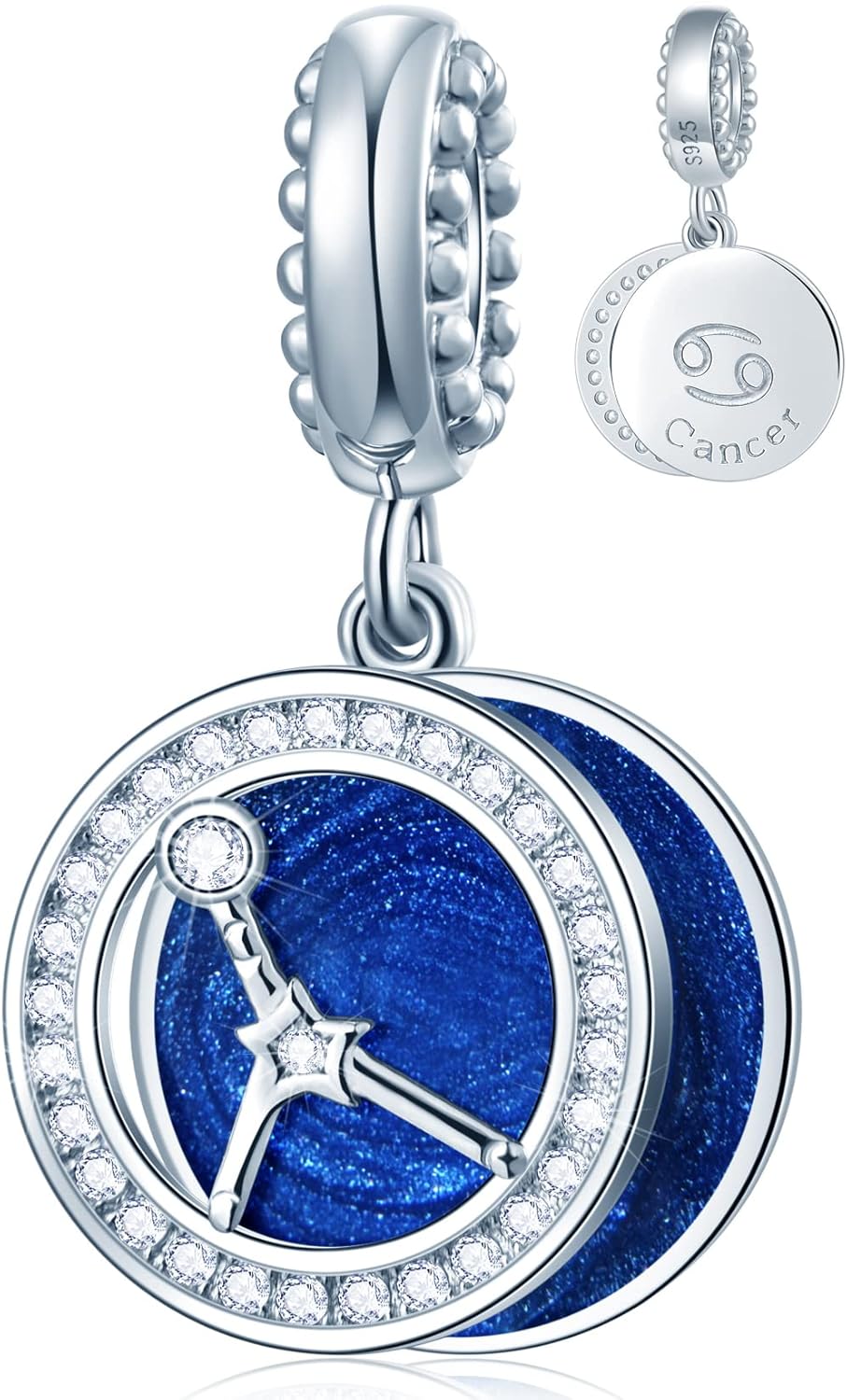 Zodiac Sign Charms for Charm Bracelets - 925 Sterling Silver Necklace Pendants, 12 Constellation/Horoscope Star Dangle - Dangling Birthstone Beads, Birthday Gifts for Women/Men.