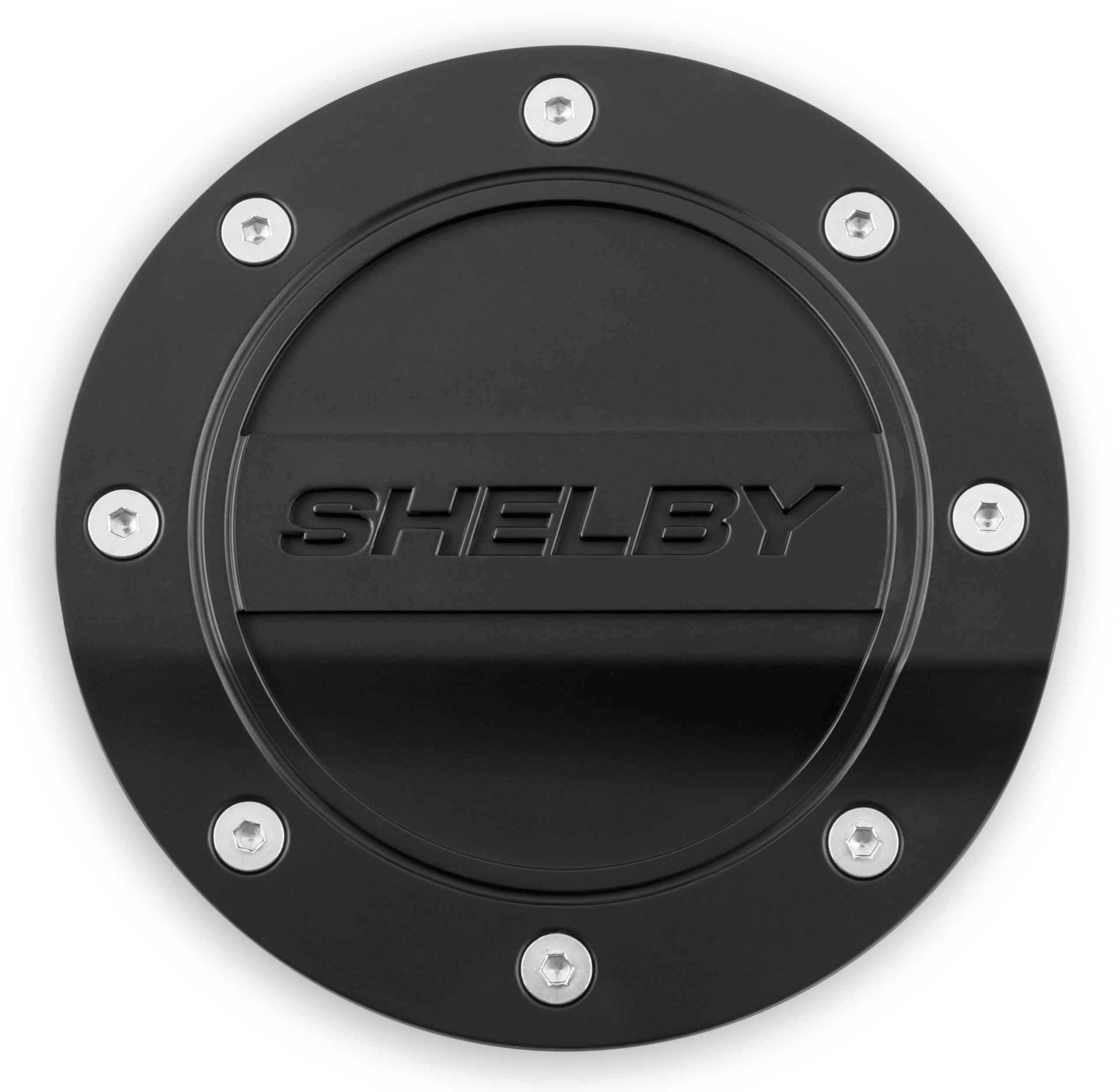 Drake Muscle Cars FS3Z-6640526-SA Fuel Door Comp Series Black with Shelby Logo