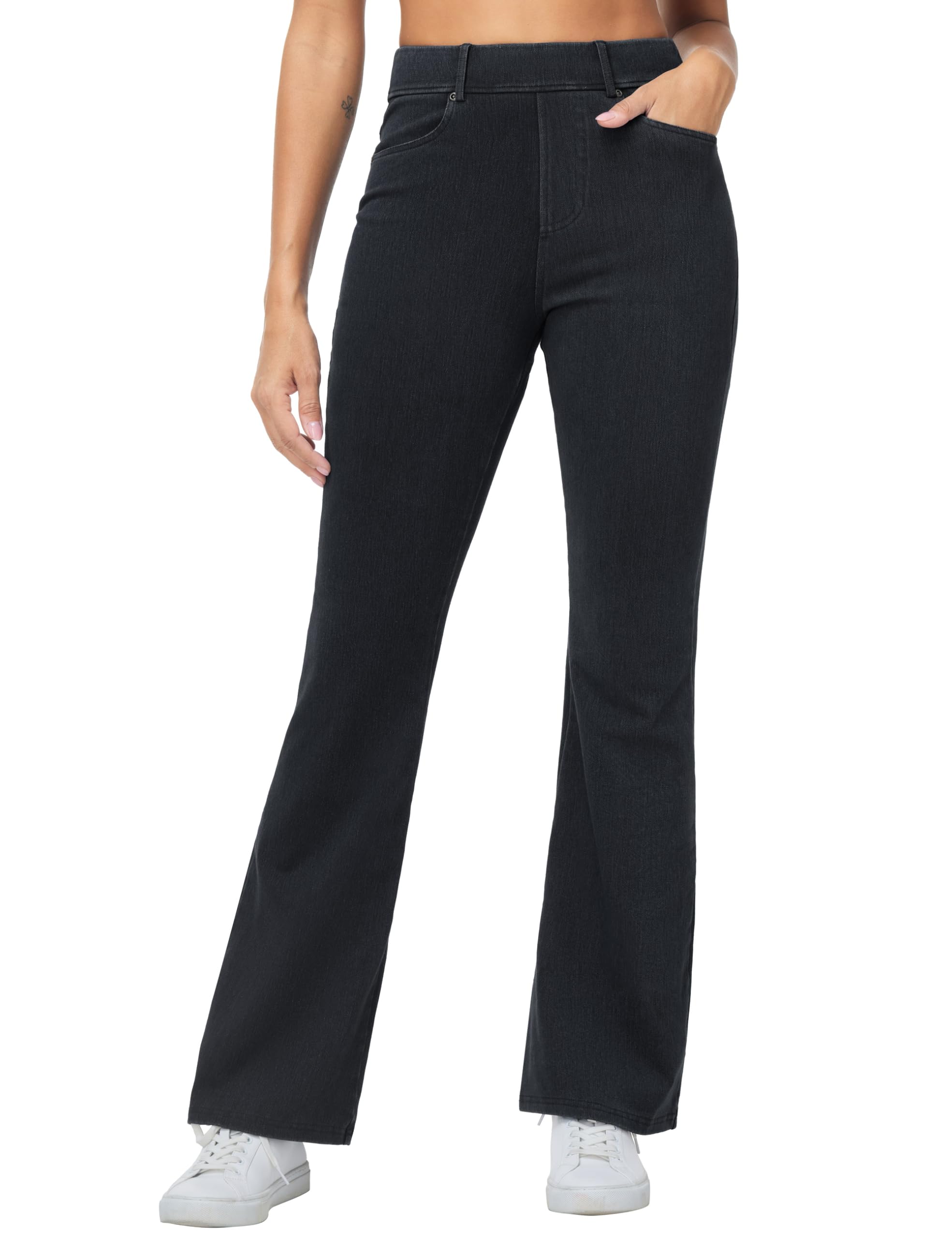 THE GYM PEOPLE Jeans da donna elasticizzati con fondo a campana, gamba larga, traspiranti, con tasche