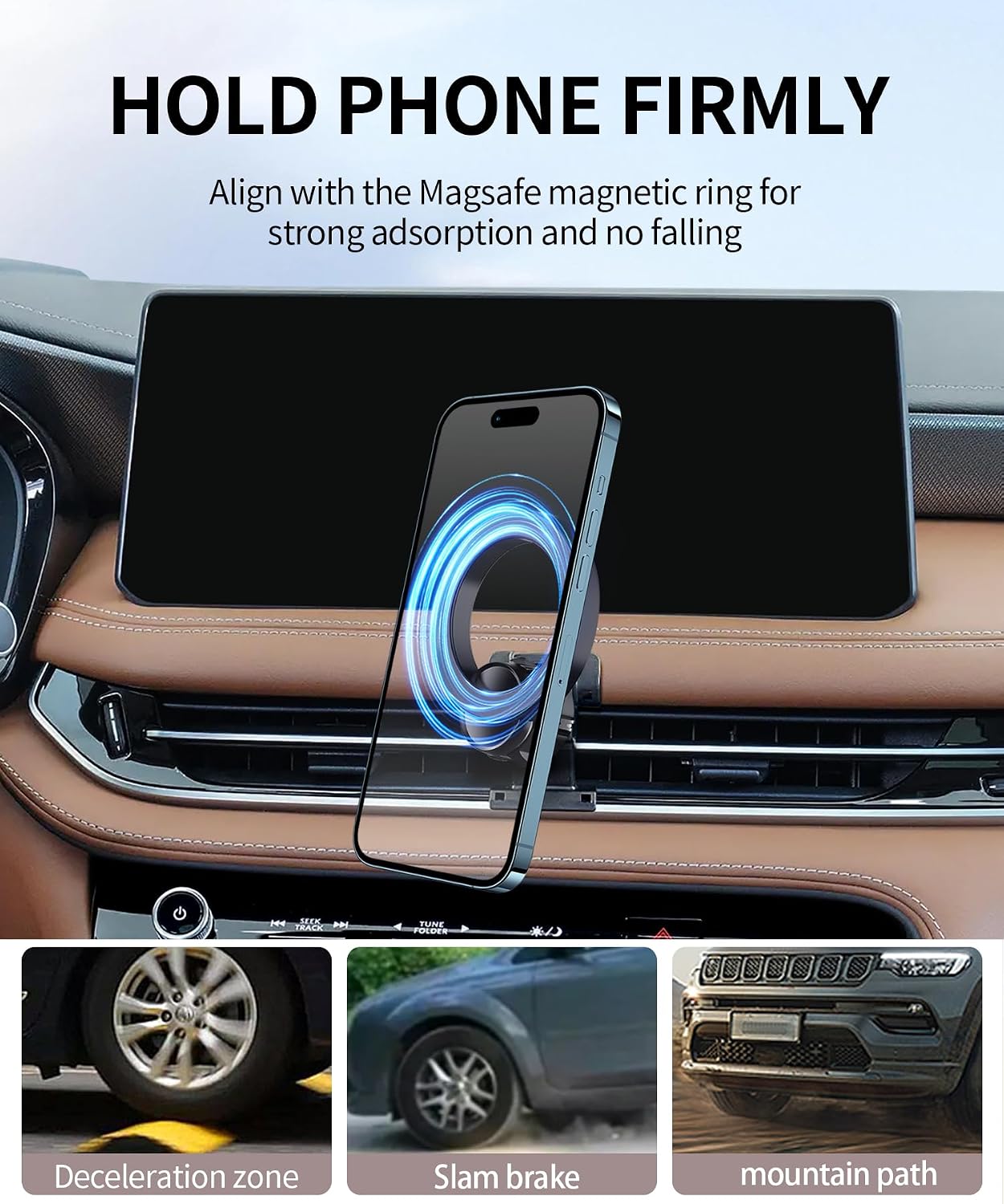 Car Phone Holder for 2022-2027 Infiniti QX60 Accessories, Magsafe Mount image 3