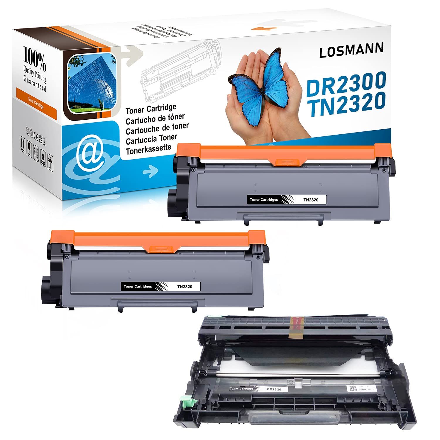 Tambour Et Toner Compatible Pour Brother DR2300 / TN2320 - Pour DCP-L2520DW, MFC-L2700DW, Etc.