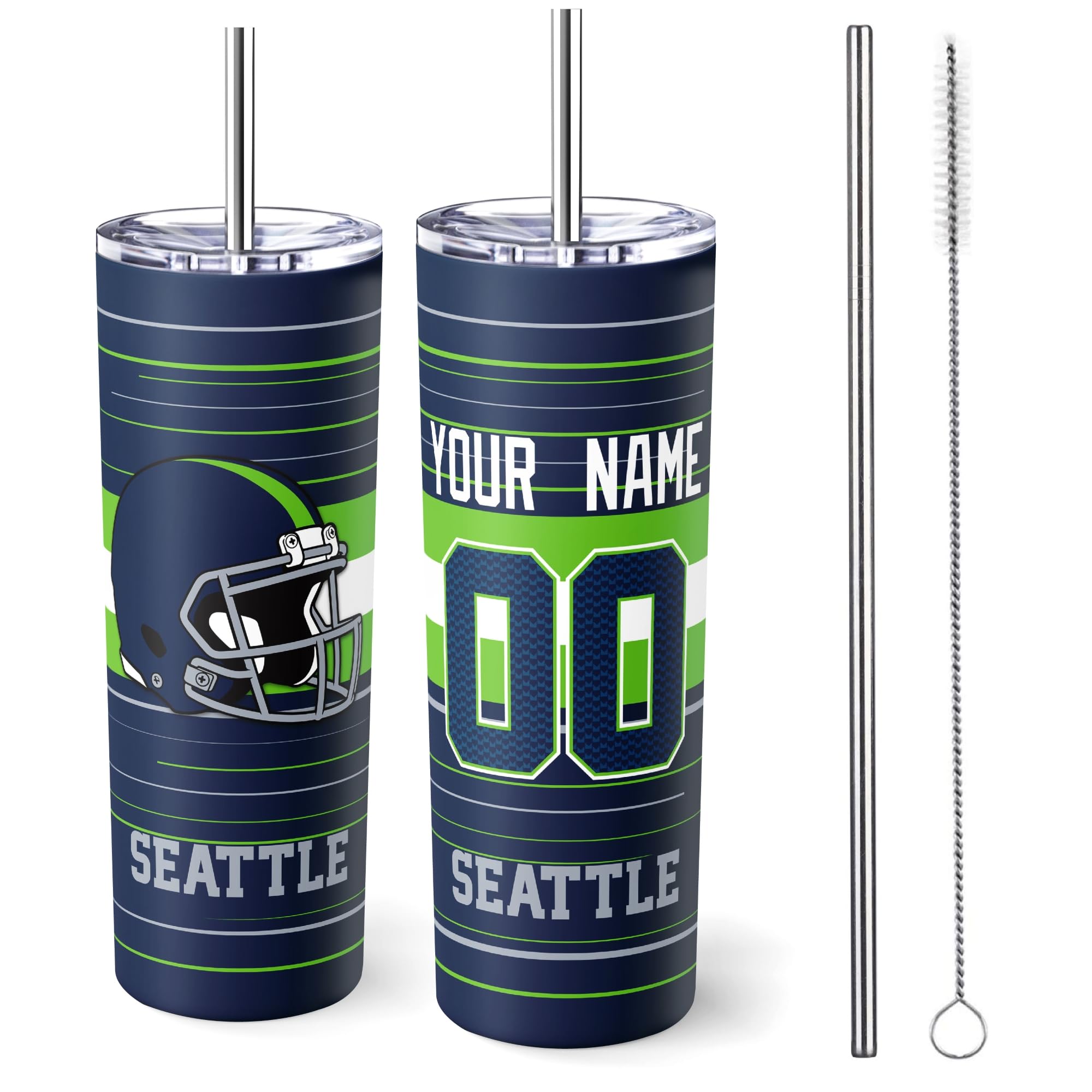 Seattle Tumbler 20oz Travel Mug Custom Name and Number Gifts