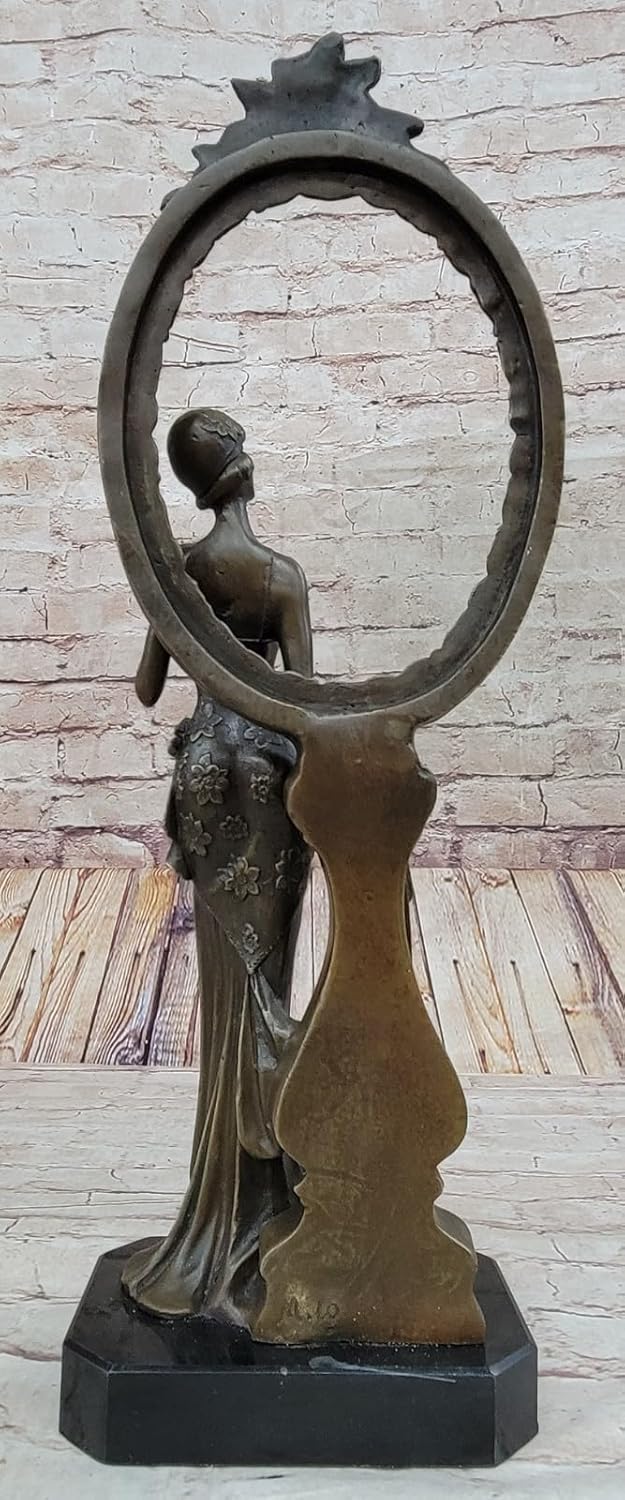 Signed Original Milo 1940 Woman Real Bronze Picture Frame Sculpture Decorative Artwork Handmade by Think Bronze
