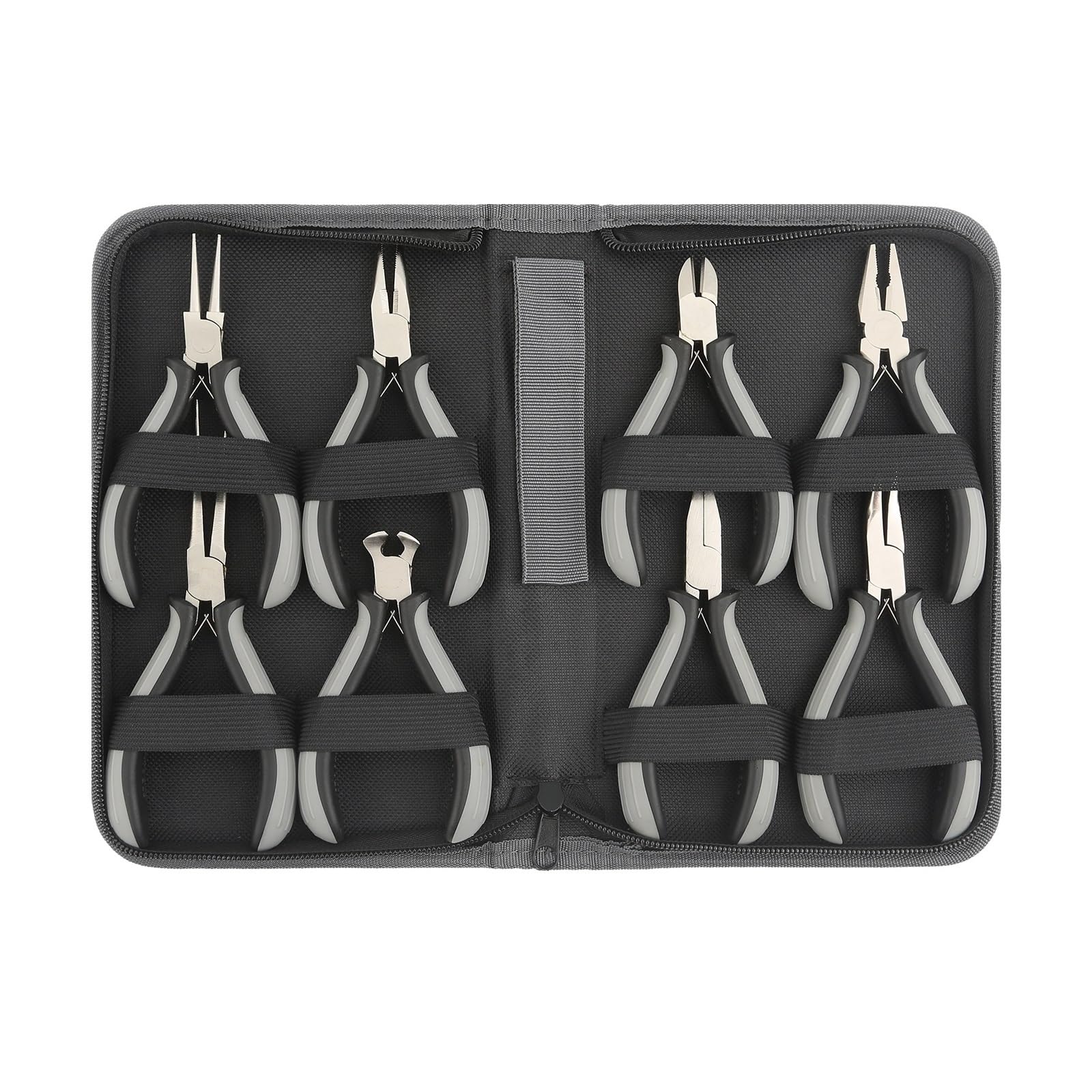 Pinze Set Di Attrezzi Mini Borsa for Riparazioni Becco Lungo Piatto Piegato Combinazione Di Rimozione Universale 8 Pezzi