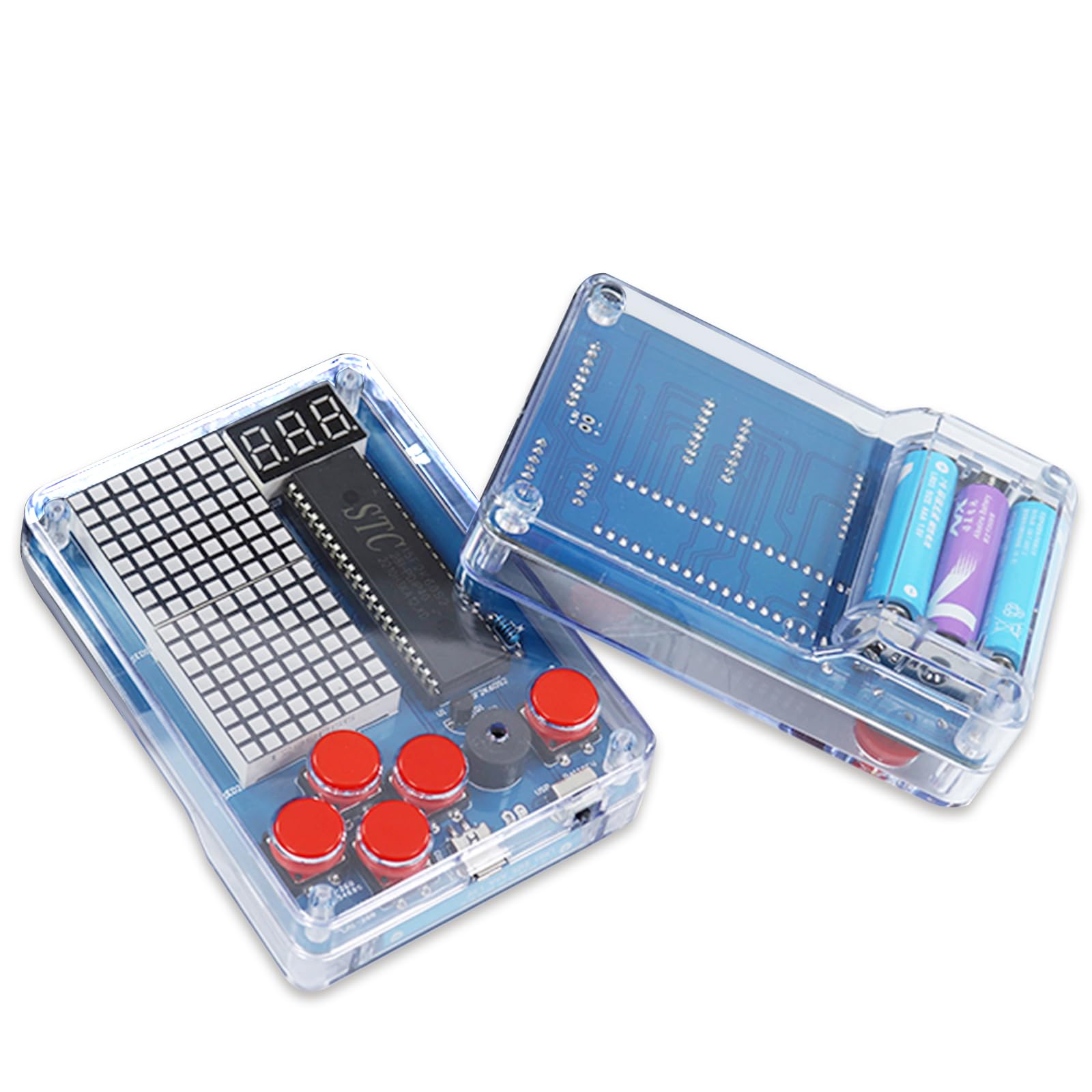 FAELNK Console de Jeu Bricolage Kit Electronique Kit Manuel de Console Jeu Jouets De Soudage Jeu Pièces De Soudage Bricolage Support pour Tetris/Snake/Avion/Racing (Rouge Console de Jeu Bricolage Kit)