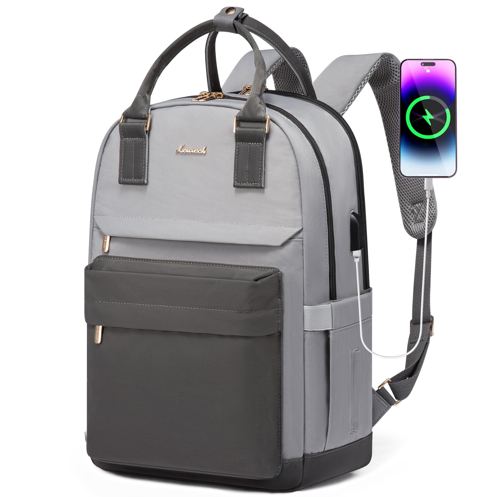 LOVEVOOK Laptop Backpack for Women 17.3 Inch,Cute Backpack Laptop Bag with USB Port,Waterproof Travel Backpack Purse Teacher Nurse Bag Fashion