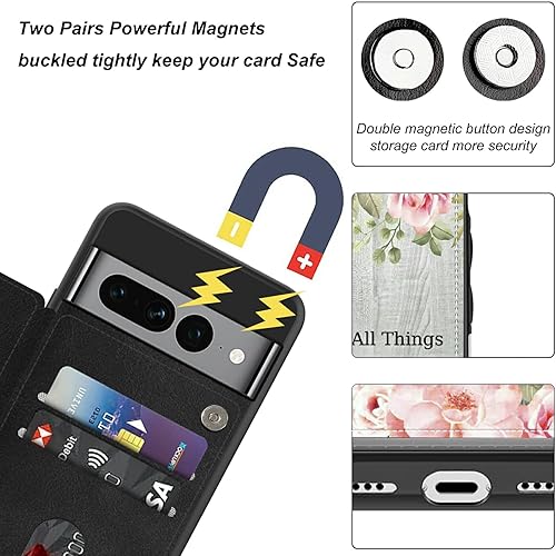 Miniatura 7 de Rossy Funda para Google Pixel 7 Pro para Pixel 7 Pro con tarjetero para mujeres y hombres, versículo bíblico filipenses 4-13 patrón de piel