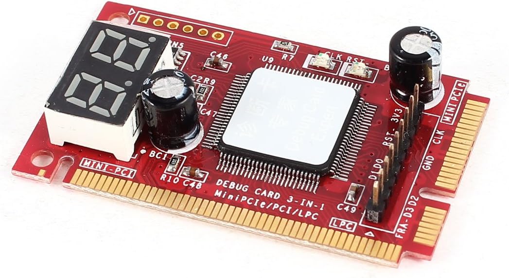 Qtqgoitem Mini PCI PCI-E LPC PC Diagnostic Post Test Card Red for Laptop (model: e36 1f4 b45 846 da0)