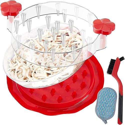 Miniatura 1 de Trituradora de pollo, trituradora de pechuga de pollo visible, herramienta giratoria con máquina trituradora de carne grande, mango ergonómico, apto