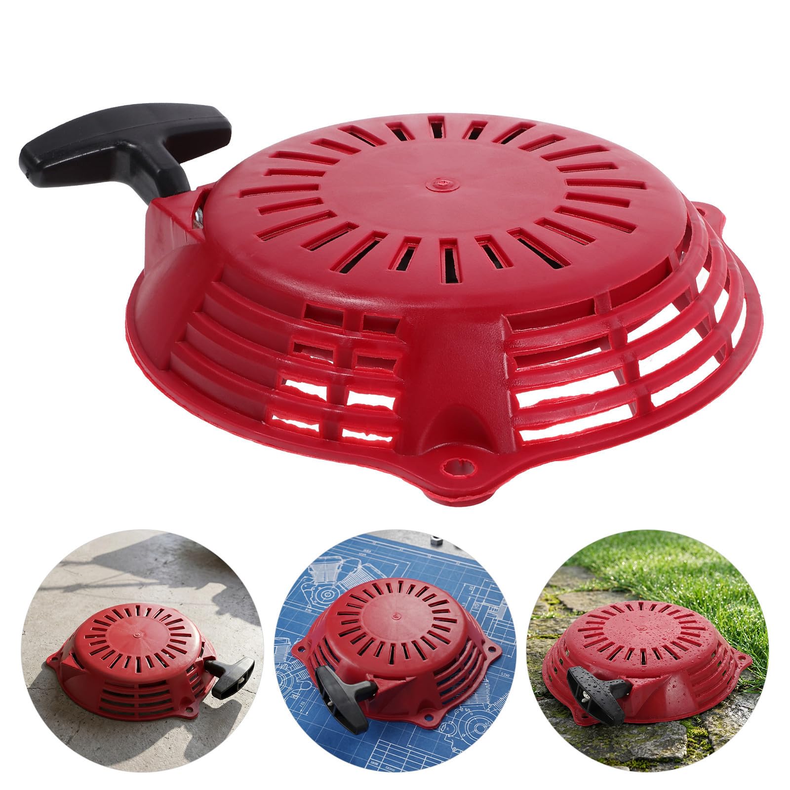 2 Piezas Arrancador de Arranque para Cortacésped de Gasolina Compatible con Repuesto Duradero para Jardín y Césped con Cuerda de Tracción Resistente