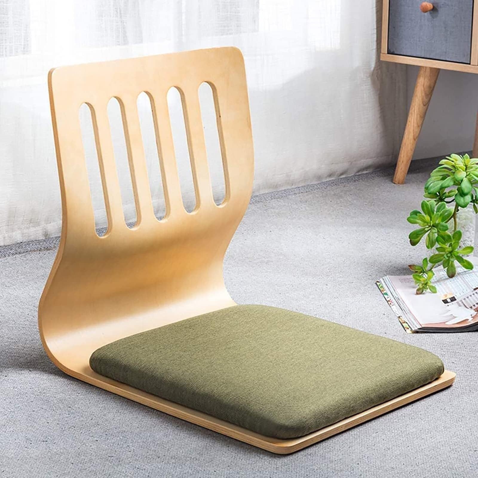 Sedia da pavimento senza gambe con schienale, seduta multifunzionale rilassante per meditazione, relax e decorazione della casa