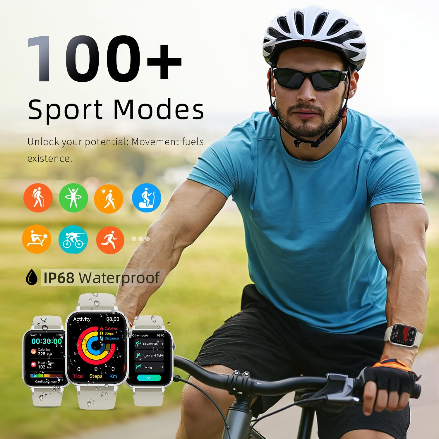Smartwatch Herren Damen 1,85" HD Touchscreen mit Telefonfunktion