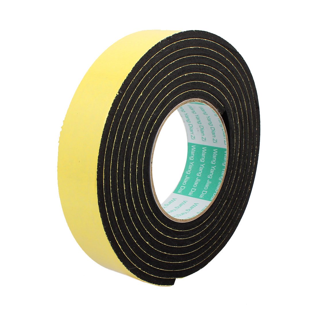 Uxcell Black,Yellow Sourcingmap 3Meter 35Mm X 5Mm Single-Side Adhesive Shockproof Sponge Foam Tape For Door Window Yellow Black