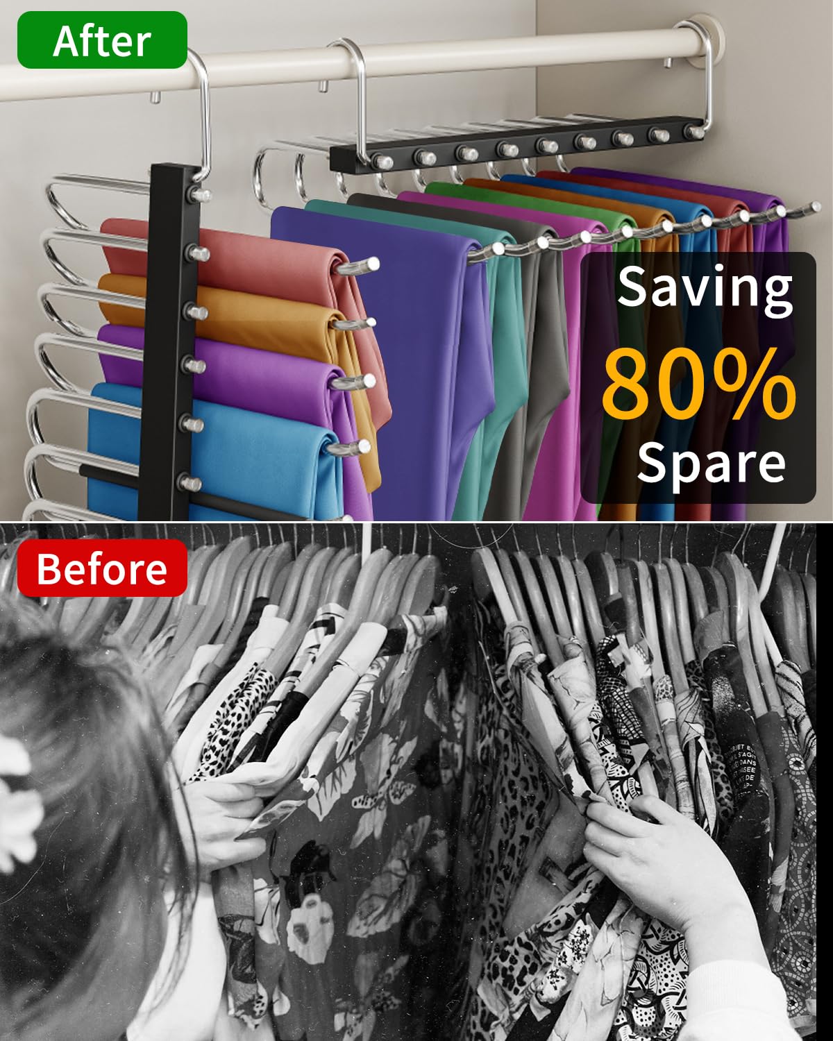 Suuwwn Hosenbügel 4er Set - Platzsparende Kleiderbügel Für Schrank Organisation