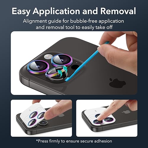 Miniatura 5 de ESR Protector de lente de cámara para iPhone 15 Pro Max15 Pro14 Pro Max14 Pro, protectores de lente individuales Armorite, vidrio templado ultrafino