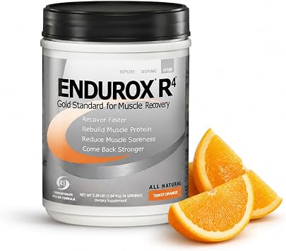 Endurox PacificHealth R4, Post Workout Recovery Drink Mix with Protein, Carbs, Electrolytes and Antioxidants for Superior Muscle Recovery, Net Wt. 2.29 lb., 14 Serving Tangy Orange