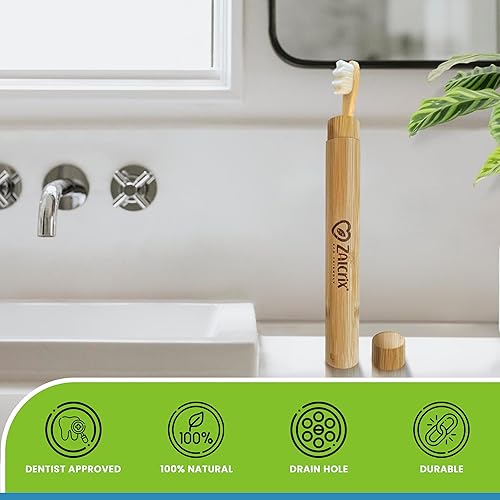 Miniatura 6 de Cepillos de dientes de bambú: solución de cuidado bucal ecológica y suave para adultos y adolescentes con 15,000 cerdas ultra suaves La fusión de